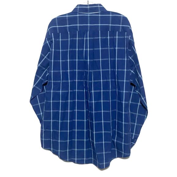 Tommy Hilfiger Blue Gray Plaid Button Shirt Pocket Logo Mens XL Vintage 2003 Y2K - Picture 2 of 7